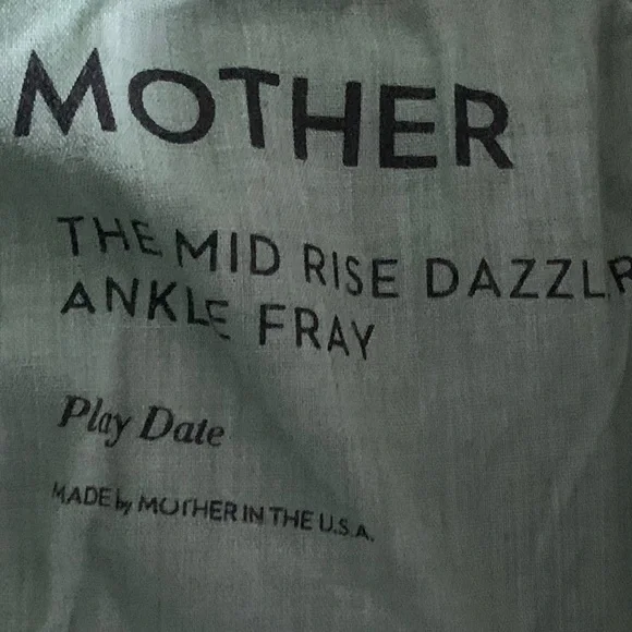 Mother The Mid Rise Dazzler Ankle Fray Play Date Jeans Juniper Green Size 26 - Picture 9 of 16